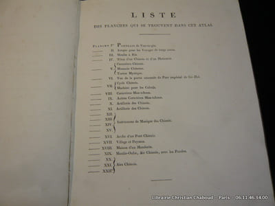ATLAS. Voyage en Chine, formant le complément du Voyage de Lord Macartney; Contenant des observations et des descriptions faites pendant le séjour de l'auteur dans le Palais Imperial de Yuen-Min-Yuen, et en traversant l'Empire Chinois, de Peking à Canton.
