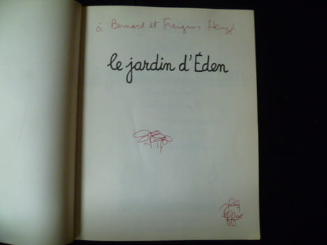 Le roman d'Adam et Eve. Le jardin d'Eden. Envoi de Jean Eiffel.. Jean Effel.