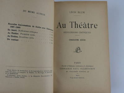 Au Théâtre. Réflexions critiques. 3e série. Envoi de l'auteur à Max Maurey.