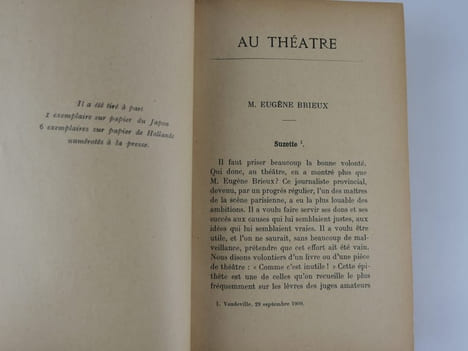 Au Théâtre. Réflexions critiques. 3e série. Envoi de l'auteur à Max Maurey.. BLUM Léon