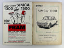 (MANUEL D'ENTRETIEN / NOTICE) Votre SIMCA 1300. 1ere &eacute;dition. Le seul guide technique et pratique absoulement complet, le seul avec vues &eacute;clat&eacute;es de ...