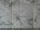 Carte gravée de Brie-Comte-Robert et de ses environs. Carte géographique entoilée 40X50 cm. Brie-Comte-Robert