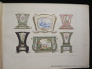 Manufacture de Sèvres. Recueil de 22 planches lithographiées et colorisées à la main.. Manufacture Nationale de Sèvres.