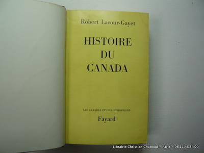 Histoire du Canada. Envoi de l'auteur.