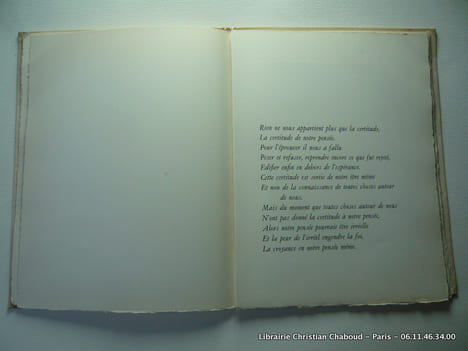 La soif du jonc. Poème de Tiggie Ghika orné de trois pointes sèches par Jacques Villon. GHIKA Tiggie - VILLON Jacques