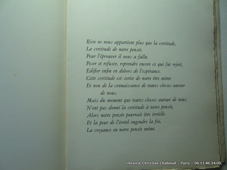 La soif du jonc. Poème de Tiggie Ghika orné de trois pointes sèches par Jacques Villon. GHIKA Tiggie - VILLON Jacques