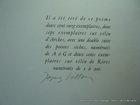 La soif du jonc. Poème de Tiggie Ghika orné de trois pointes sèches par Jacques Villon. GHIKA Tiggie - VILLON Jacques