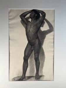 Dessin académique. Etude d'homme noir. Salem de Tombouctou. 