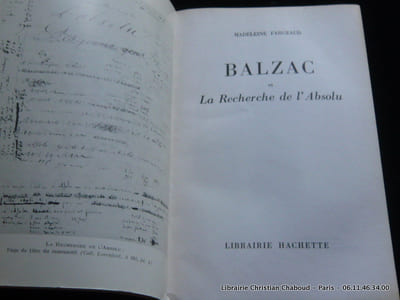 Balzac et La Recherche de l'Absolu