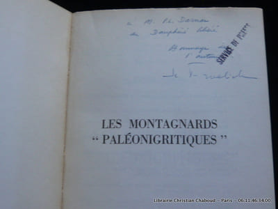 Les montagnards paleonigritiques. 21 croquis, une carte hors-texte et 31 photographies.