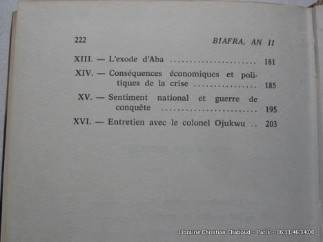 Biafra, An II. DEBRE François