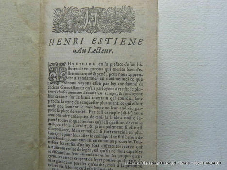 L'introduction au traité de la conformité des merveilles anciennes avec les modernes. Ou, traité preparatif à l'Apologie pour Herodote. L'argument est ...