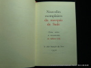 Nouvelles exemplaires du Marquis de Sade.. Sade. Choix, notice et introduction de Gilbert Lely.