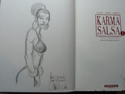 Karma Salsa - tome 1. Album augmenté d'un DESSIN ORIGINAL signé à pleine page. par Joël Callède. Campoy. Charlot.  - Image 2