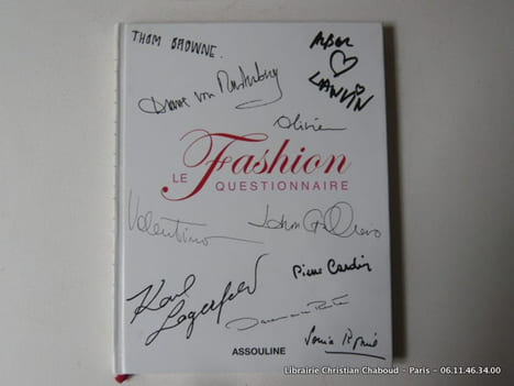 FASHION LE QUESTIONNAIRE. Avant-propos de Michael Specter. Illustrations de Gladys Perint Palmer et François Berthoud