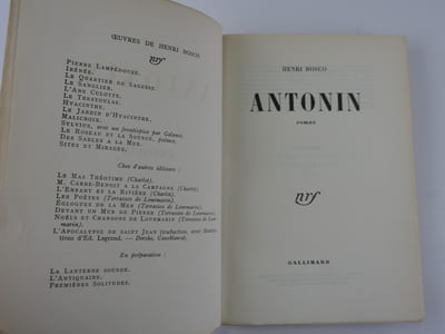 Antonin. Edition originale. Un des 165 ex. sur vélin pur fil Lafuma Navarre.