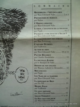 L'Eternité n°1. Journal mensuel Février 1997 On n'est pas de pédés .. Rédacteurs en chef : Nabe, Vuillemin, Pajak
