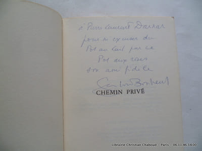 Chemin privé. Poèmes et chansons. Oeuvres poétiques (1930-1970) Envoi de l'auteur.
