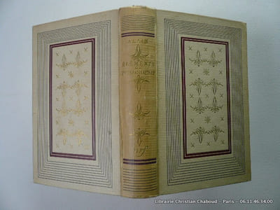 Eléments de philosophie. Cartonnage de Paul Bonet.
