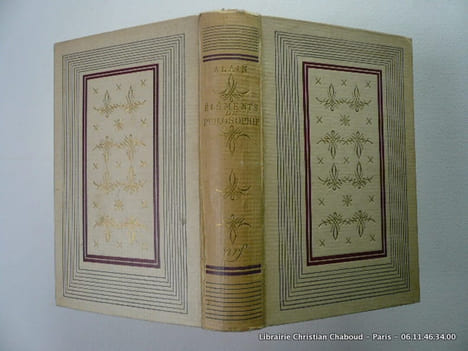 Eléments de philosophie. Cartonnage de Paul Bonet.. Alain