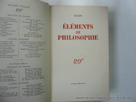 Eléments de philosophie. Cartonnage de Paul Bonet.. Alain