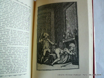 Collection de livres de  second rayon  : En 8 volumes (complet) Félicia d'Andrea de Nerciat,  Margot la ravaudeuse de Fougeret de Monbron,  Mémoires de Fanny Hill de John Cleland,  La Paysanne pervertie de Rétif de la Bretonne....