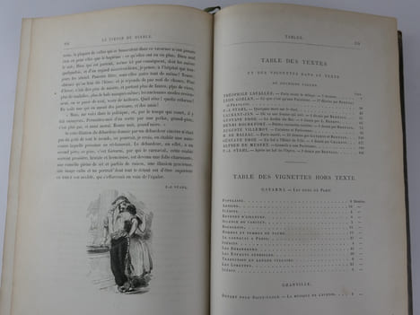 Le diable à Paris. Paris et les parisiens. A la plume et au crayon par Gavarni, Grandville.  Volume 1 comprenant la Première et Deuxième partie, ...