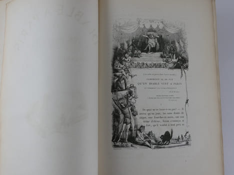 Le diable à Paris. Paris et les parisiens. A la plume et au crayon par Gavarni, Grandville.  Volume 1 comprenant la Première et Deuxième partie, ...