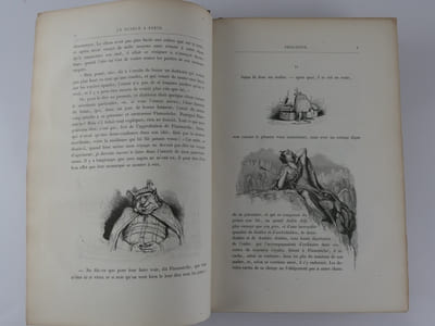 Le diable à Paris. Paris et les parisiens. A la plume et au crayon par Gavarni, Grandville. Volume 1 comprenant la Première et Deuxième partie, reliées à la suite. Volume 2 : Troisième et Quatrième partie.