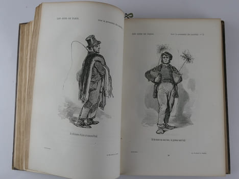 Le diable à Paris. Paris et les parisiens. A la plume et au crayon par Gavarni, Grandville.  Volume 1 comprenant la Première et Deuxième partie, ...