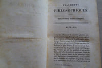 Fragments philosophiques. 2 volumes. Tome second : Philosophie ancienne. Xénophane. Zénon d'Elée. Socrate. Platon. Eunape. Proclus. Olympiodore.  Tome troisième :  Philosophie scholastique. 4e éd. Abelard.