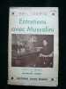 Entretiens avec Mussolini. Emil Ludwig. Traduit par Raymond Henry.