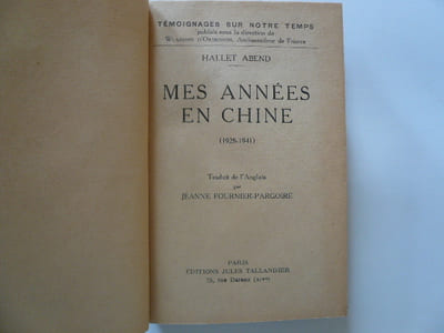 Mes Années en Chine (1928-1941)