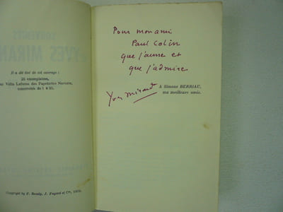 Souvenirs d'Yves Mirande. Illustrations de Don, Pierre Payen et Sem. Sympathique envoi de l'auteur à Paul Colin.