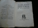 Lettres à Mélisande pour son éducation philosophique. Julien Benda. Bois de Fernand Siméon.
