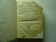 Observations Sur La Coustume Du comté et Pays De Poitou, Anciens Ressorts et Enclaves d'Iceluy. Avec Les Sommaires Des Articles & La Table Des titres. 2 parties reliées en un volume. par Jean LELET - Image 2