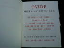 Métamorphoses. 52 récits et fables traduits par M. l'Abbé Antoine Banier. Ilustré de bois gravés du seizième siècle.. Ovide