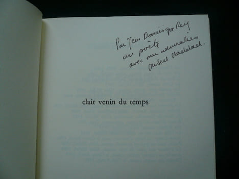 Clair venin du temps. Poèmes. Haddad Hubert
