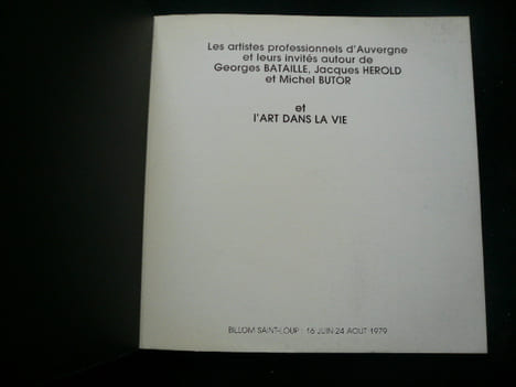 Ensemble des 4 publications des RENCONTRES DE BILLOM 1) Première rencontre de Billom, 16 juin - 24 août 1979. Les artistes porfessionnels d'Auvergne ...