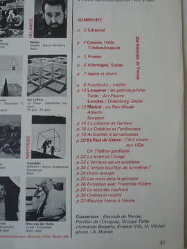 Chroniques de l'Art Vivant N°13 Août / Septembre 1970. . Sous la direction de Jean Clair