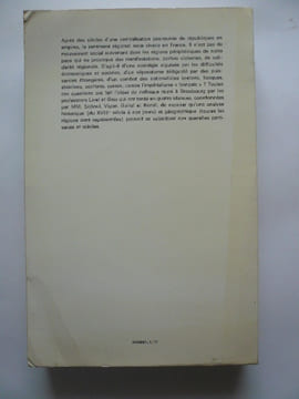 Regions et régionalisme en france du XVIII° siecle à nos jours. Actes publiés par Christian Gras et Georges Livet.