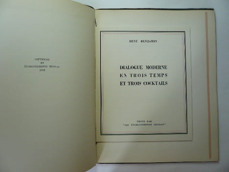 ROSE ET NOIR. Plaquette n°2 Le mauvais génie. Précédé d'un dialogue moderne en trois temps et trois cocktails par René Benjamin. . IRIBE Paul