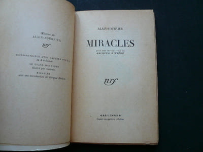 Miracles, avec une introduction de Jacques Rivière.