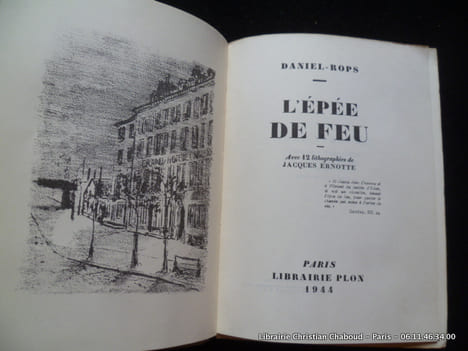 L'épée de feu. Daniel-Rops. Lithographies de Jacques Ernotte.