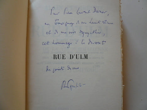 Rue d'Ulm. Chronique de la vie normalienne. ENVOI de l'auteur. . Alain PEYREFITTE. Introduction de Georges Pompidou.