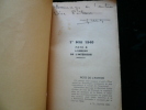 1er mai 1940. Face à l'ennemi de l'intérieur. Jules Verger. Pref. de M. Abel Bonnard.