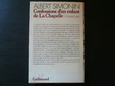 Confessions d'un enfant de La Chapelle. Le Faubourg. Exemplaire du service de presse.