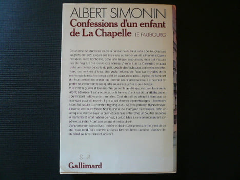 Confessions d'un enfant de La Chapelle. Le Faubourg. Exemplaire du service de presse. . Albert SIMONIN