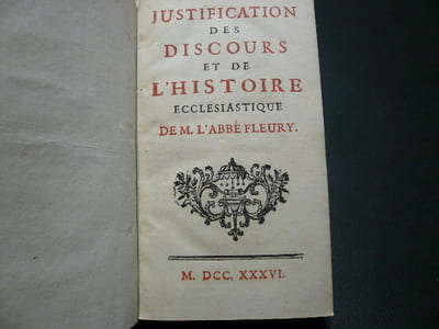 JUSTIFICATION DES DISCOURS ET DE L'HISTOIRE ECCLÉSIASTIQUE.