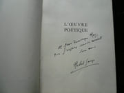 L'oeuvre poétique. Orénoque - Lespugue - Rivière - Domaine - Langage - Colère - Résurgences. ENVOI autographe signé au critique d'art Jean-Dominique Rey. par Robert Ganzo - Image 2